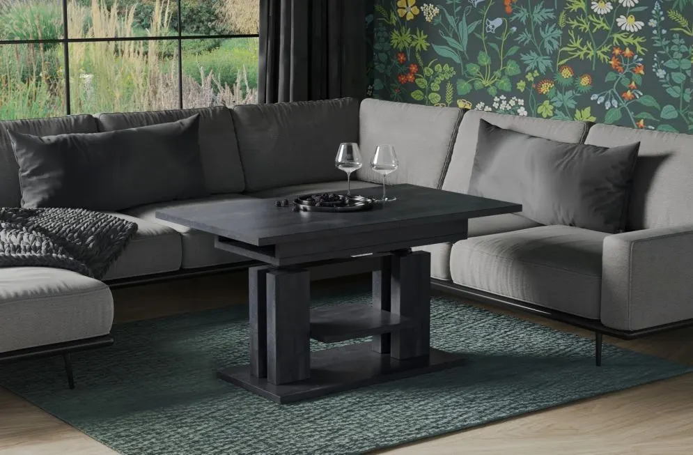 Ława rozkładana podnoszona ISO 110(170)x65 beton ciemny do salonu I sklep meblowy MIRAT.