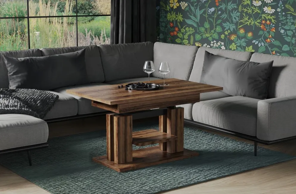 Ława rozkładana ISO 110(170)x65 dąb monastery z funkcją podnoszenia I sklep meblowy MIRAT.