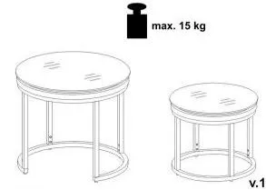 Zestaw 2 stolików ITAKA szary marmur/czarny loftowe I sklep meblowy MIRAT. styl LOFT
