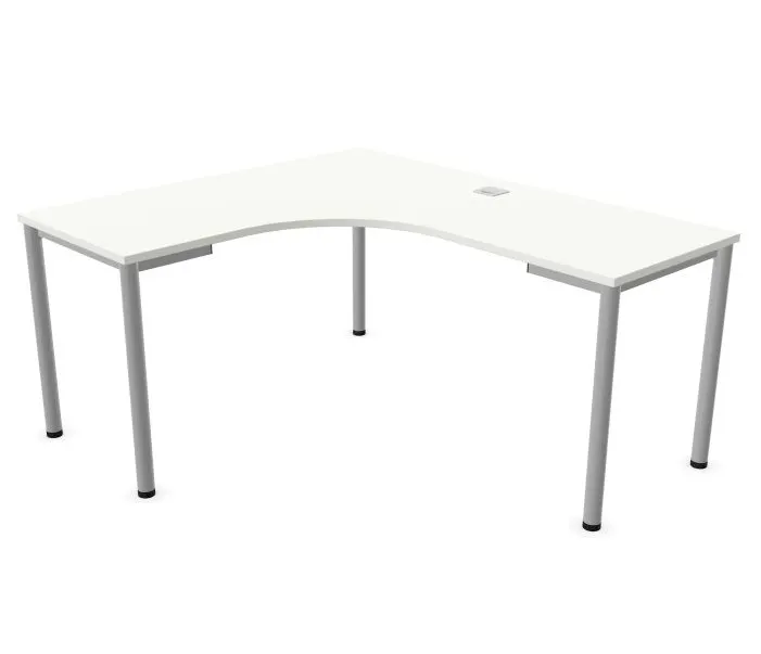 Biurko narożne EASY SPACE I-LEG LS 160x140cm białe typu L I sklep meblowy MIRAT.