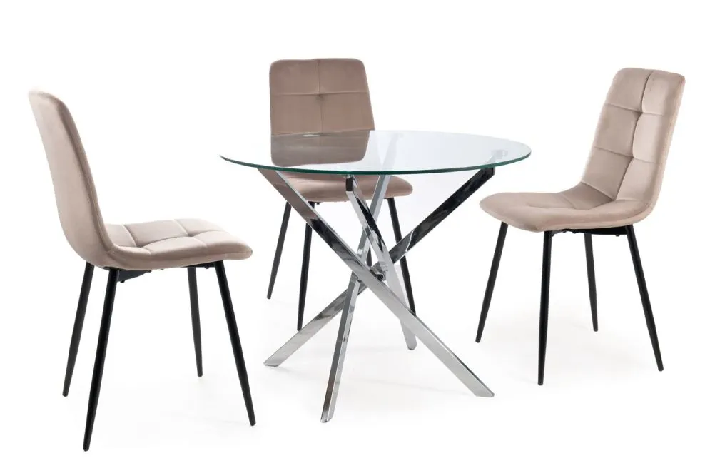 Krzesło tapicerowane IVO VELVET ciemnobeżowe welurowe I sklep meblowy MIRAT. styl GLAMOUR, LOFT