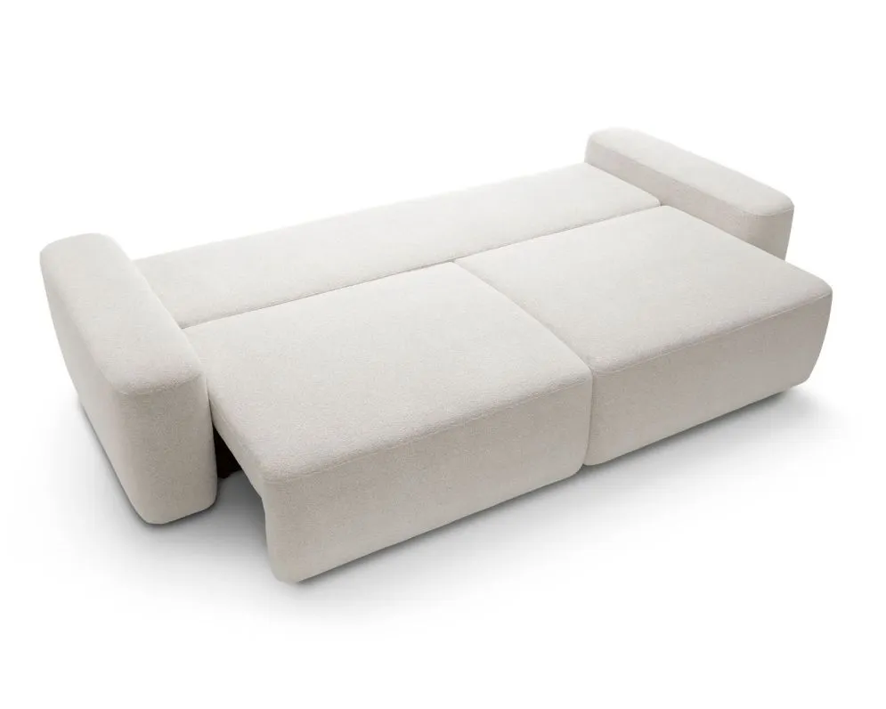 Sofa rozkładana BELLA śmietankowa z podłokietnikami I sklep meblowy MIRAT. styl SKANDYNAWSKI