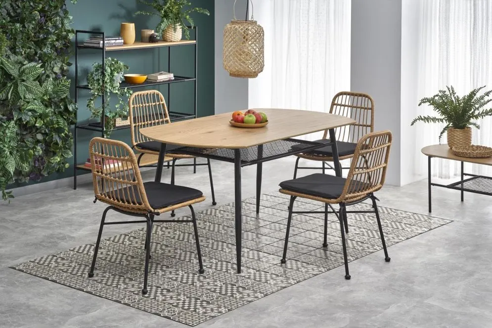 Stół JACKSON 160x90 dąb/czarny do salonu w stylu loft | MIRAT. styl LOFT