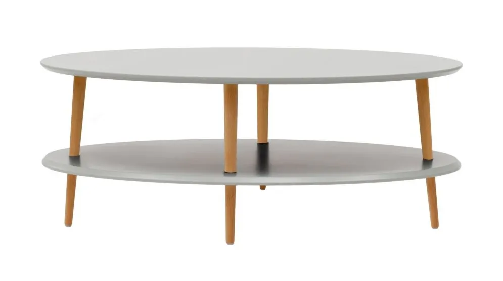 Ława owalna OVO LOW jasnoszara polskiej produkcji | MIRAT. styl SKANDYNAWSKI