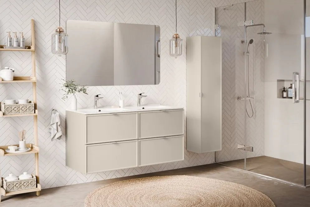 Szafka łazienkowa BELLA CASHMERE 82-120-3D 120cm kaszmirowa z umywalką I sklep meblowy MIRAT.