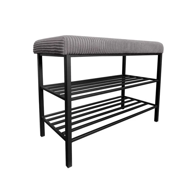 Stojak na buty z siedziskiem GAJA POSO-22 czarny/szary do przedpokoju I sklep meblowy MIRAT. styl LOFT