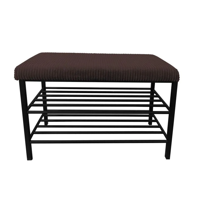 Loftowy stojak na buty z siedziskiem GAJA POSO-6 czarny/brązowy I sklep meblowy MIRAT. styl LOFT