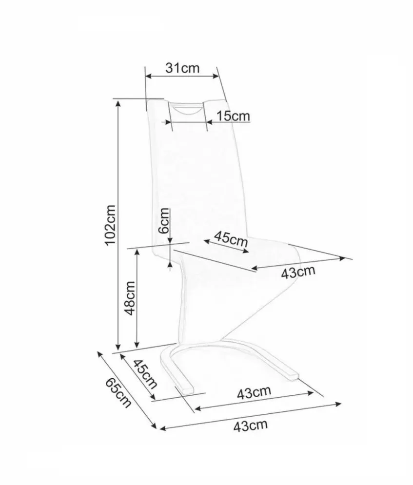 Krzesło H-090 czarne ekoskóra/chrom na płozie I sklep meblowy MIRAT.