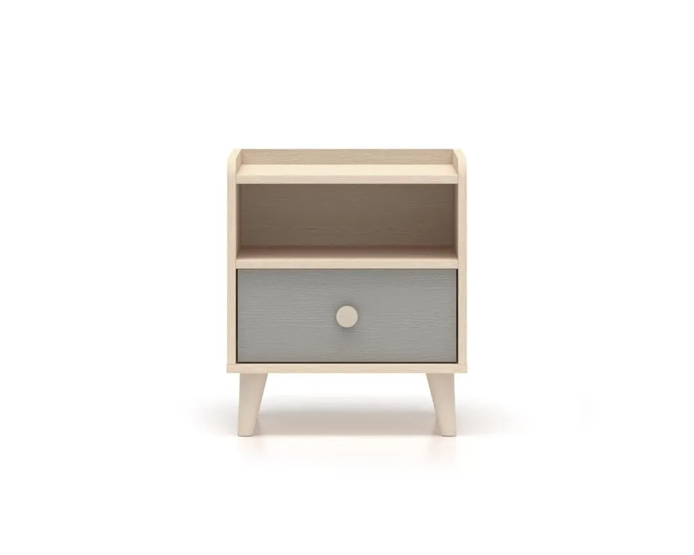 Szafka nocna dziecięca MEVEL szara I sklep meblowy MIRAT. styl PASTELE kolekcja MEVEL