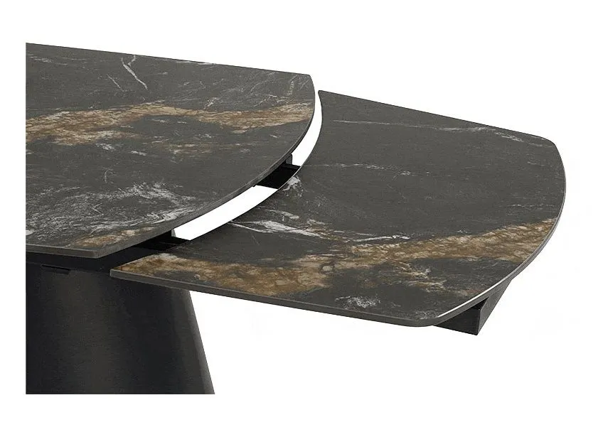 Loftowy stół rozkładany FORUM 180(260)x90 czarny marmur/czarny I sklep meblowy MIRAT. styl LOFT