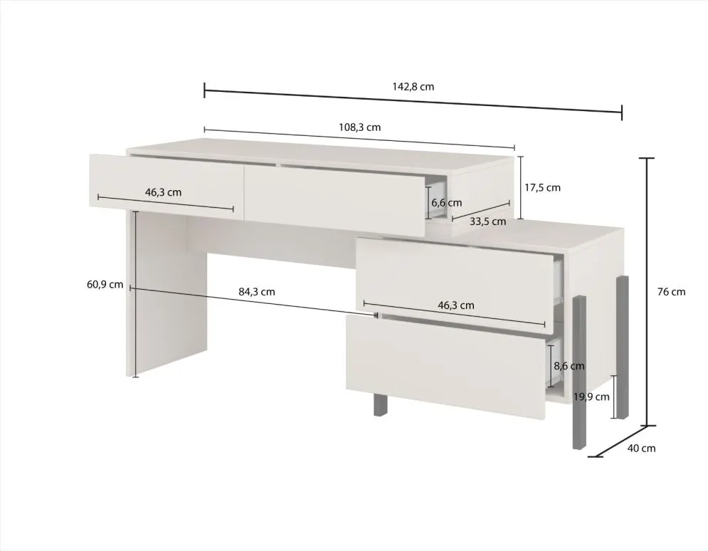 Toaletka JUKON 4S kaszmirowa elegancka I sklep meblowy MIRAT.