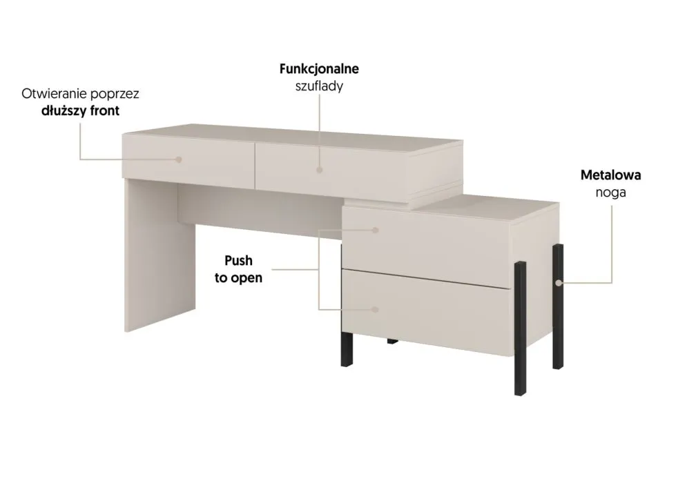 Toaletka JUKON 4S kaszmirowa elegancka I sklep meblowy MIRAT.