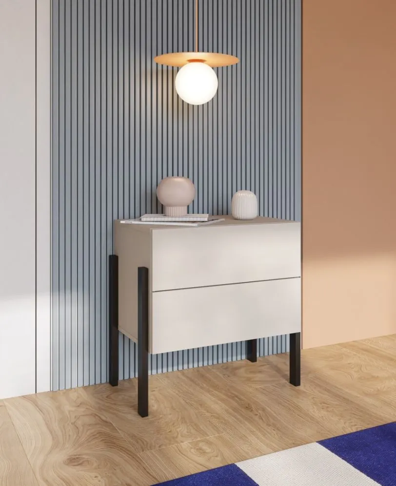 Szafka nocna JUKON 2S 55cm kaszmirowa nowoczesna I sklep meblowy MIRAT.