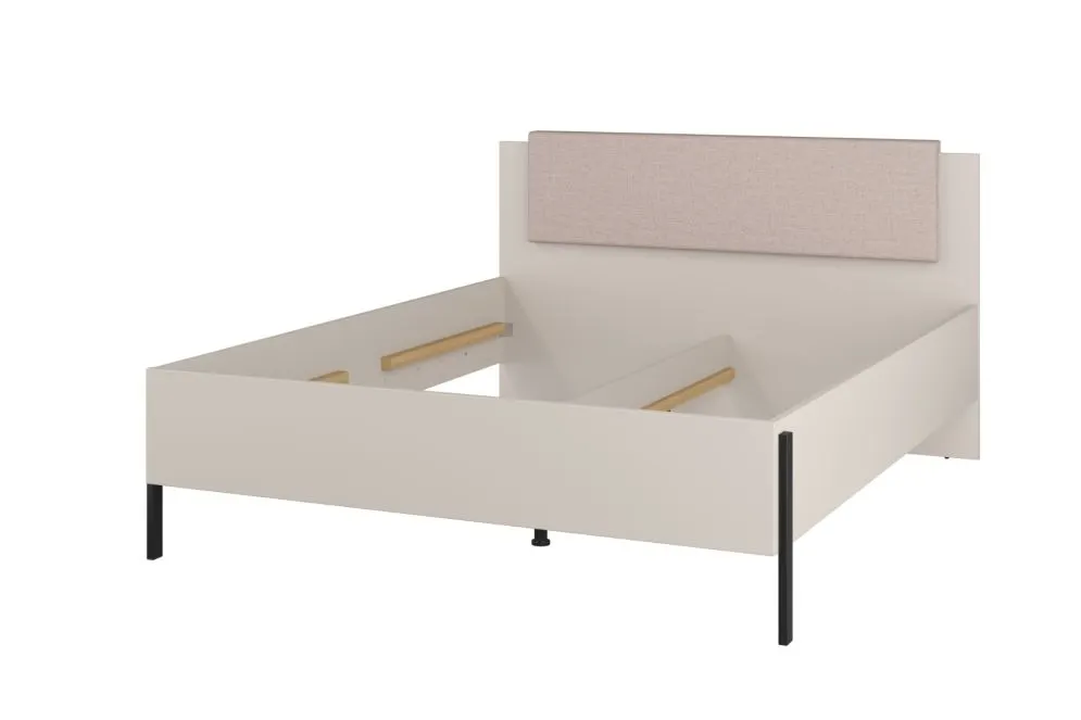 Łóżko dwuosobowe JUKON 160x200 kaszmirowe z pojemnikiem i tapicerowanym zagłówkiem I sklep meblowy MIRAT. kolekcja JUKON
