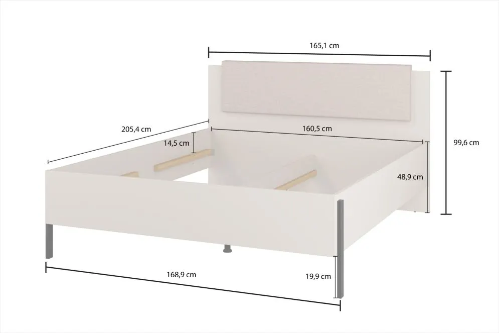 Łóżko dwuosobowe JUKON 160x200 kaszmirowe z pojemnikiem i tapicerowanym zagłówkiem I sklep meblowy MIRAT. kolekcja JUKON