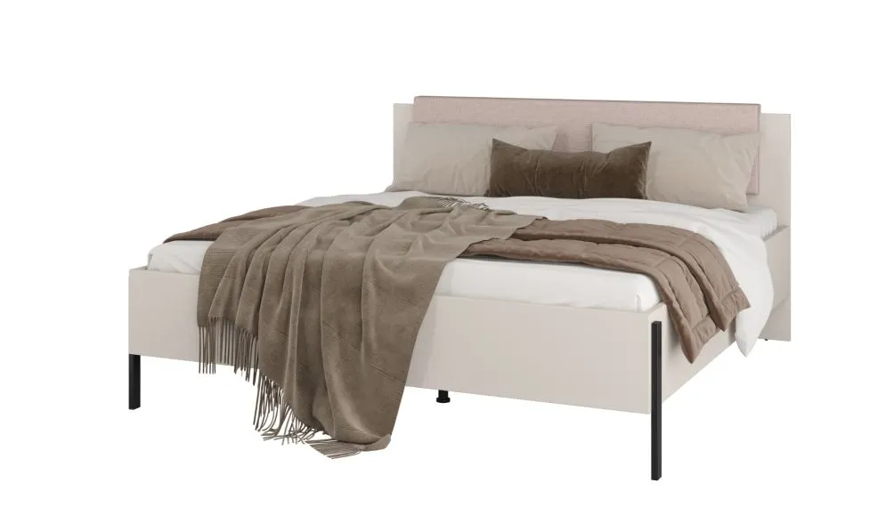 Łóżko dwuosobowe JUKON 180x200 kaszmirowe z tapicerowanym zagłówkiem I sklep meblowy MIRAT.  kolekcja JUKON