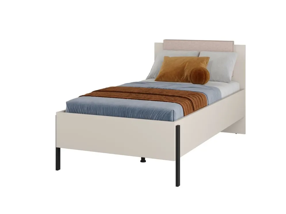 Łóżko młodzieżowe JUKON 100x200 kaszmirowe z tapicerowanym zagłówkiem I sklep meblowy MIRAT.  kolekcja JUKON