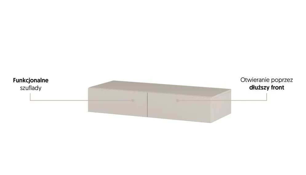 Toaletka wisząca JUKON 2S kaszmirowa push to open I sklep meblowy MIRAT.