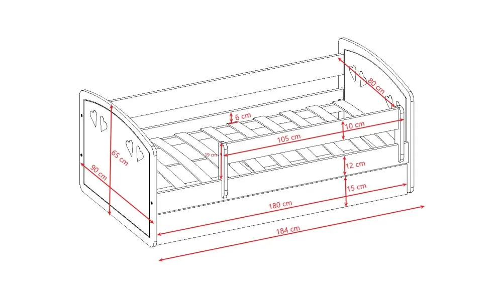 Łóżko dziecięce JULIA białe do sypialni z materacem | MIRAT. w stylu  kolekcja JULIA