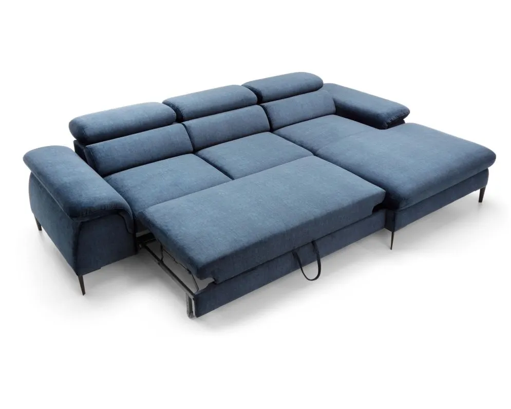 Narożnik z funkcją spania SIMON M granatowy prawy/lewy I sklep meblowy MIRAT.