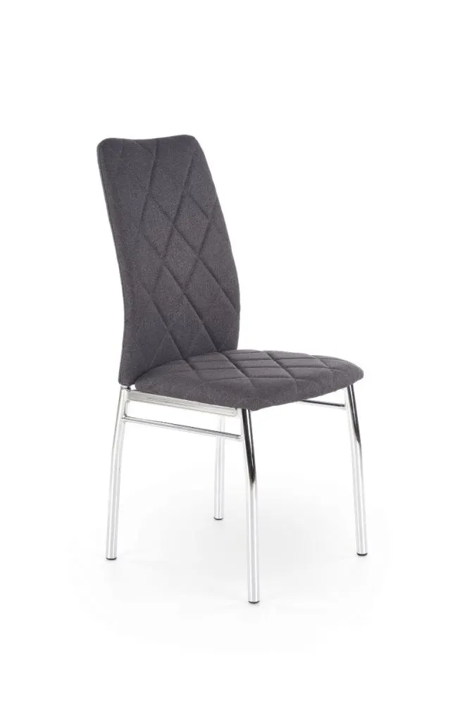 Ciemno szare krzesło pikowane na metalowych nogach K309 Halmar