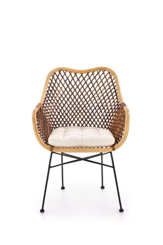 Krzesło K336 rattanowe z poduszką | MIRAT. w stylu LOFT, VINTAGE kolekcja