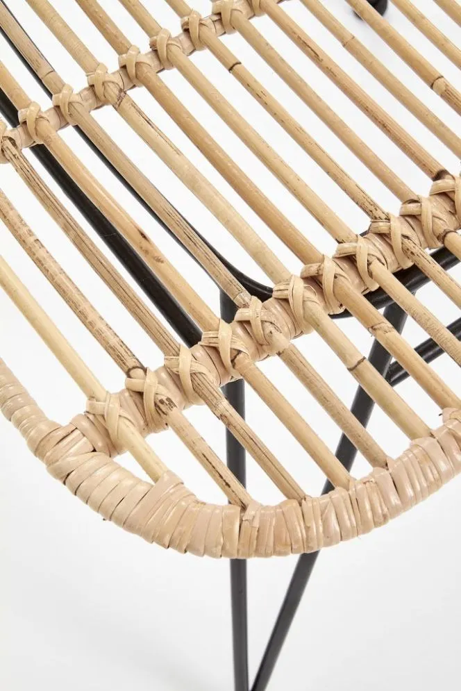 Krzesło K337 rattanowe z metalową podstawą | MIRAT. w stylu LOFT, VINTAGE kolekcja