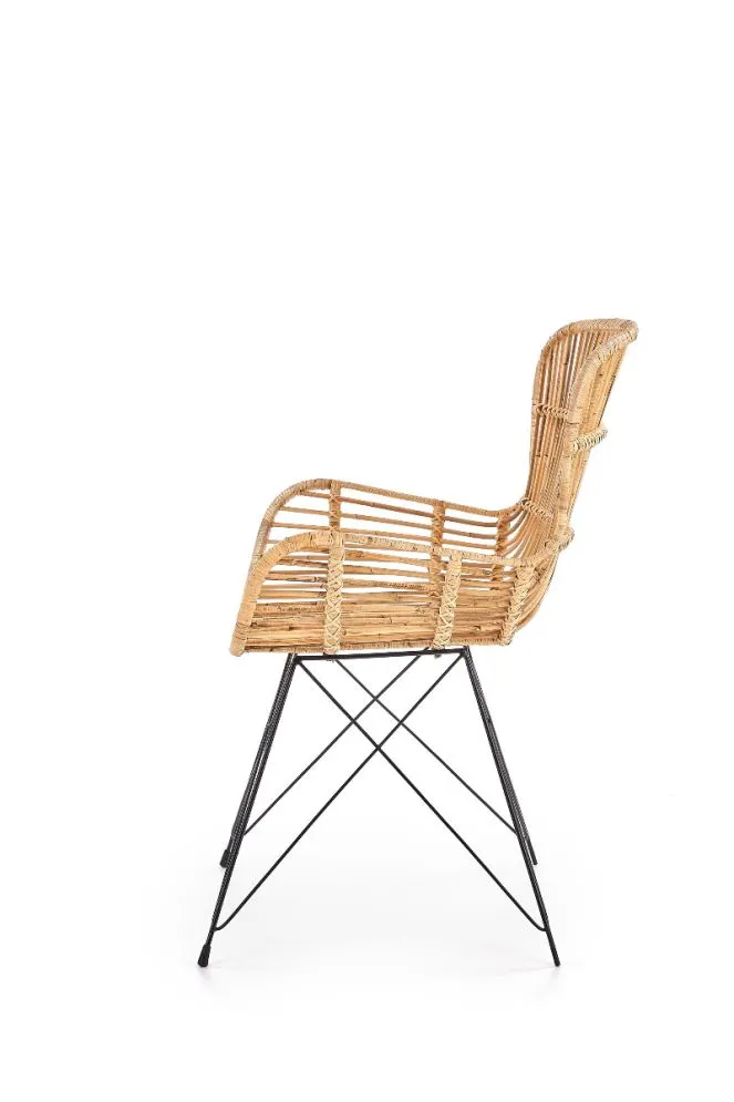Krzesło K335 rattanowe ogrodowe z metalową podstawą | MIRAT. w stylu LOFT, VINTAGE kolekcja