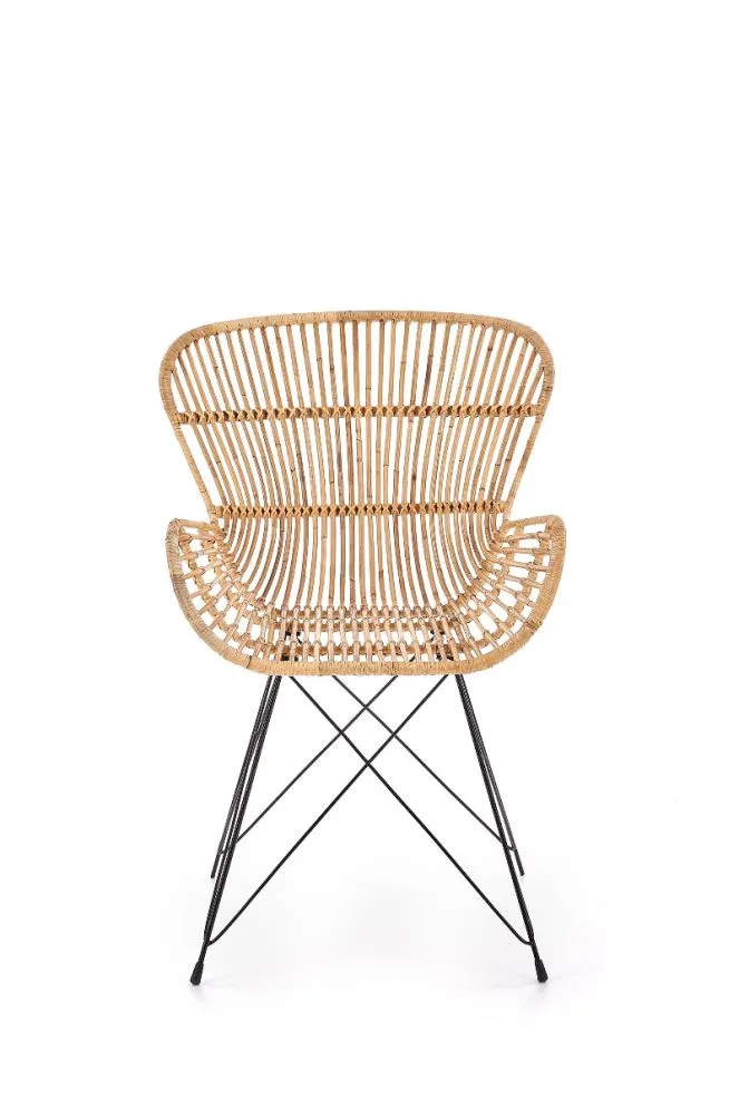 Krzesło K335 rattanowe ogrodowe z metalową podstawą | MIRAT. w stylu LOFT, VINTAGE kolekcja