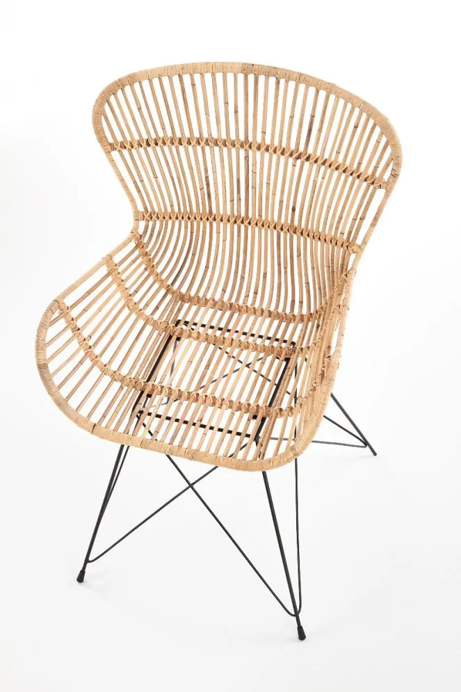 Krzesło K335 rattanowe ogrodowe z metalową podstawą | MIRAT. w stylu LOFT, VINTAGE kolekcja