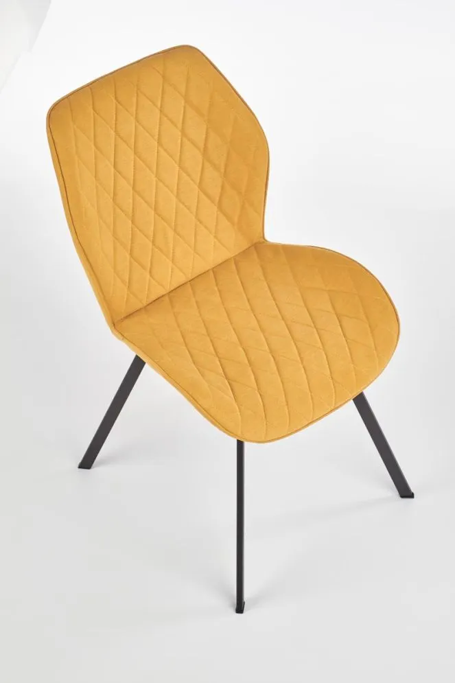 Krzesło K360 musztardowe na czarnych nogach | MIRAT.