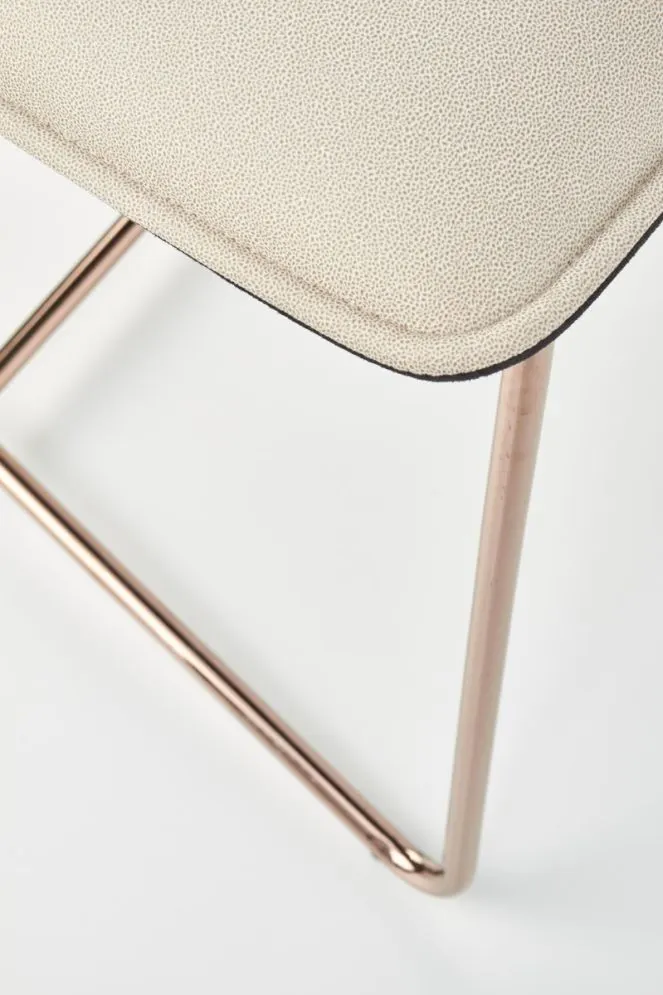 Krzesło K390 kremowe/ciemno szare na różowo złotej podstawie | MIRAT. w stylu  kolekcja