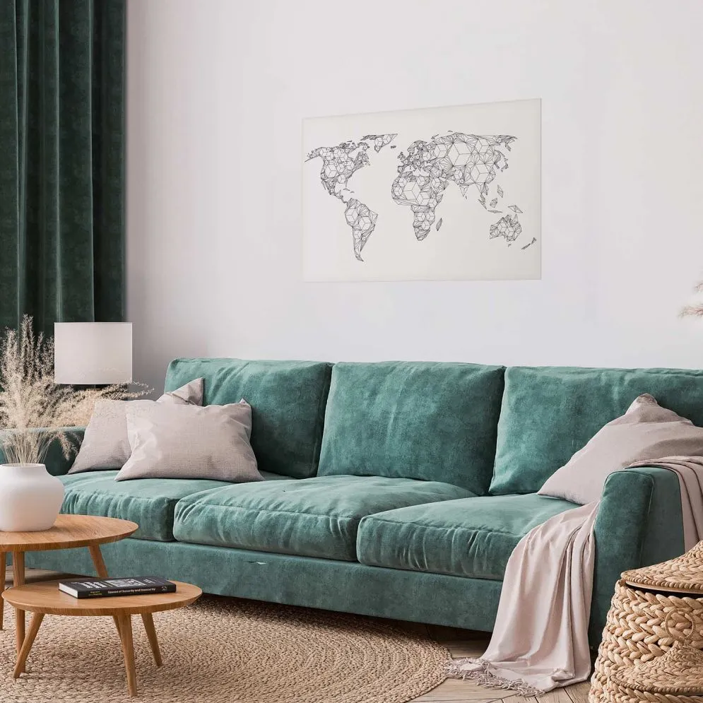 Plakat Geometryczna mapa 90x60 cm bez ramy bez marginesu | MIRAT.