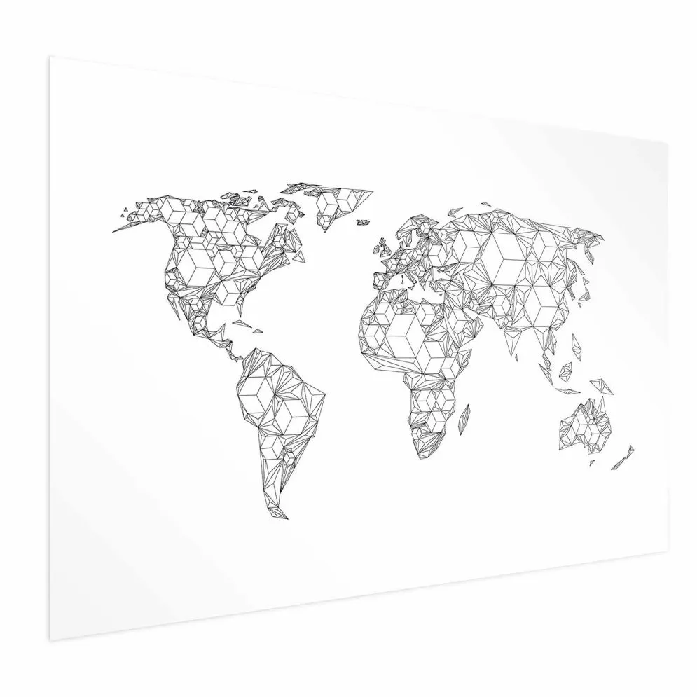 Plakat Geometryczna mapa 60x40 cm bez ramy z marginesem | MIRAT.