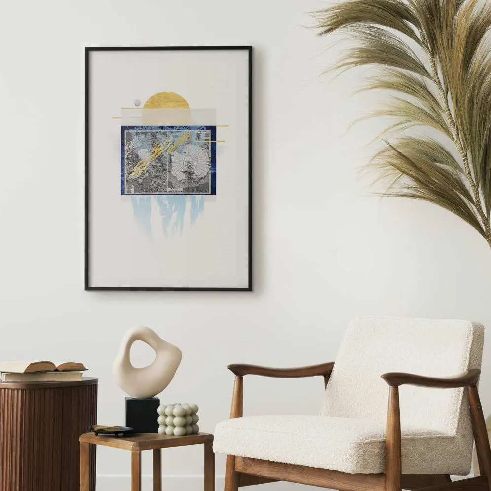 Plakat Antarktyda 21x30cm z ramą czarną z marginesem | MIRAT.  kolekcja k-C-0091-ao-a