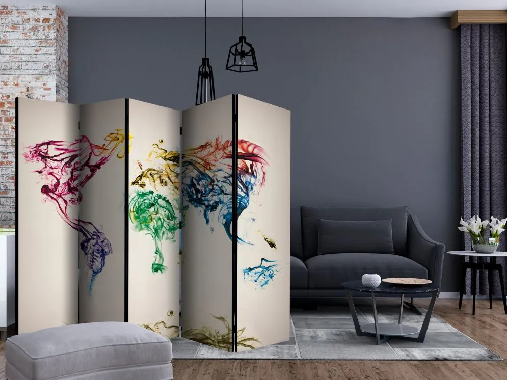 Parawan akustyczny Mapy 225x172 cm 5-częściowy szary | MIRAT.