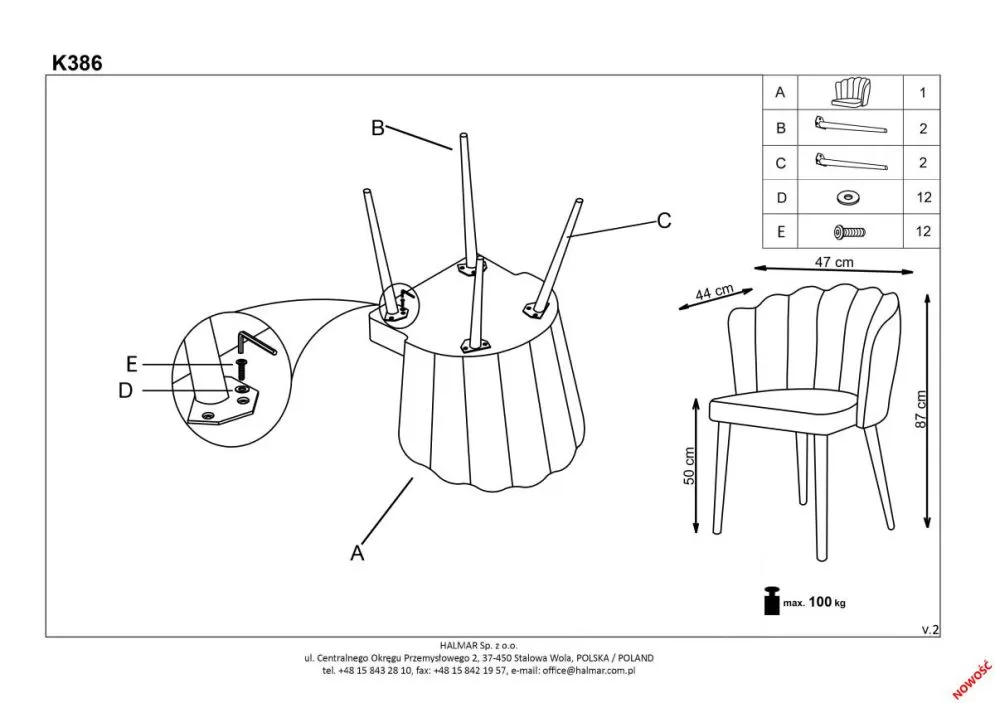 Krzesło K386 VELVET różowe z przeszyciami w stylu glamour | MIRAT.