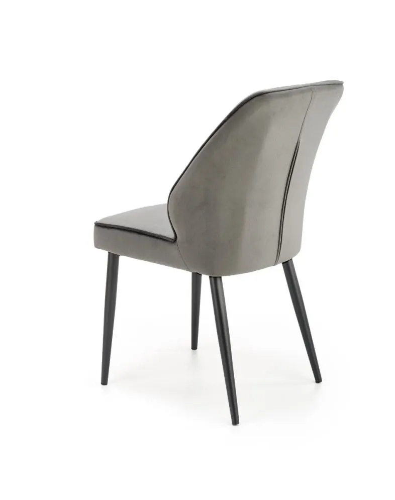 Krzesło K432 VELVET szare tapicerowane aksamitem | MIRAT. styl GLAMOUR, LOFT
