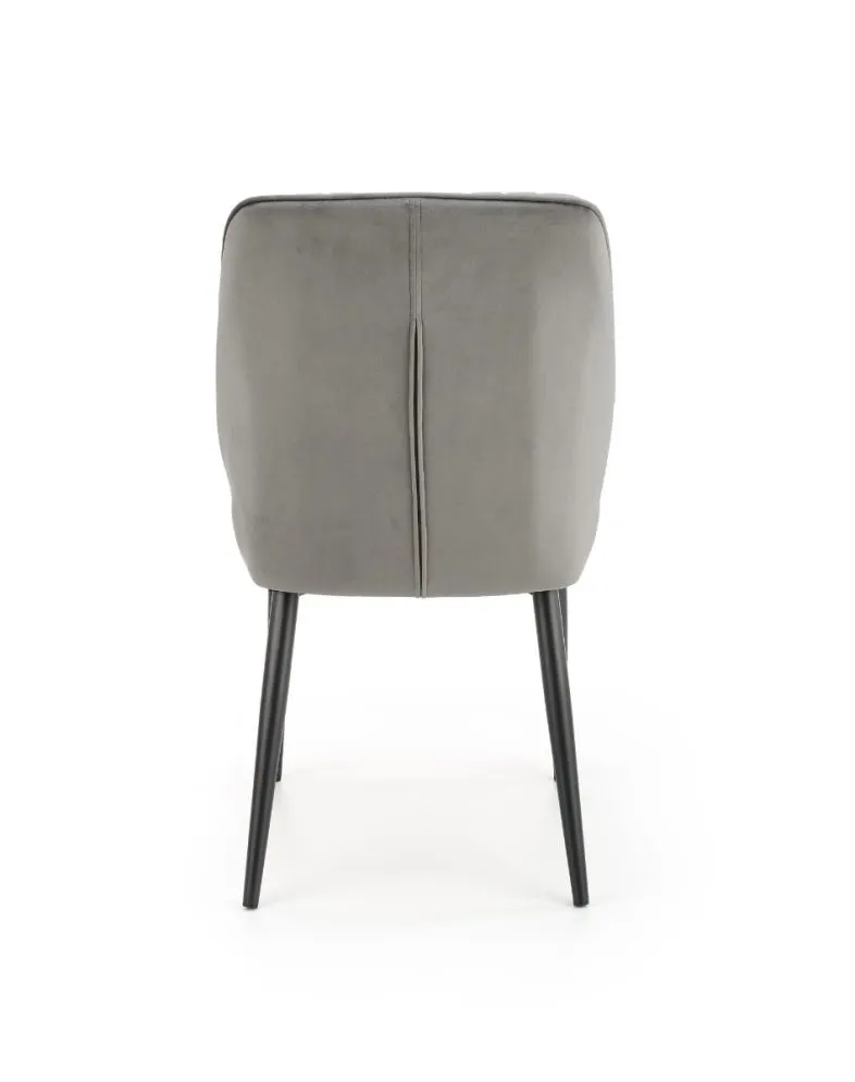 Krzesło K432 VELVET szare tapicerowane aksamitem | MIRAT. styl GLAMOUR, LOFT