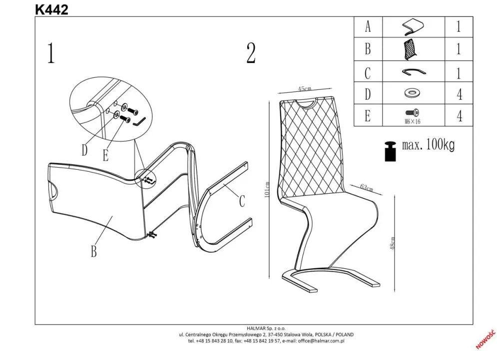 Krzesło tapicerowane K442 VELVET musztardowe pikowane welurowe | MIRAT.