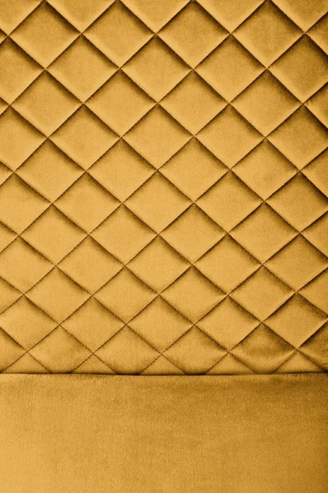 Krzesło tapicerowane K442 VELVET musztardowe pikowane welurowe | MIRAT.