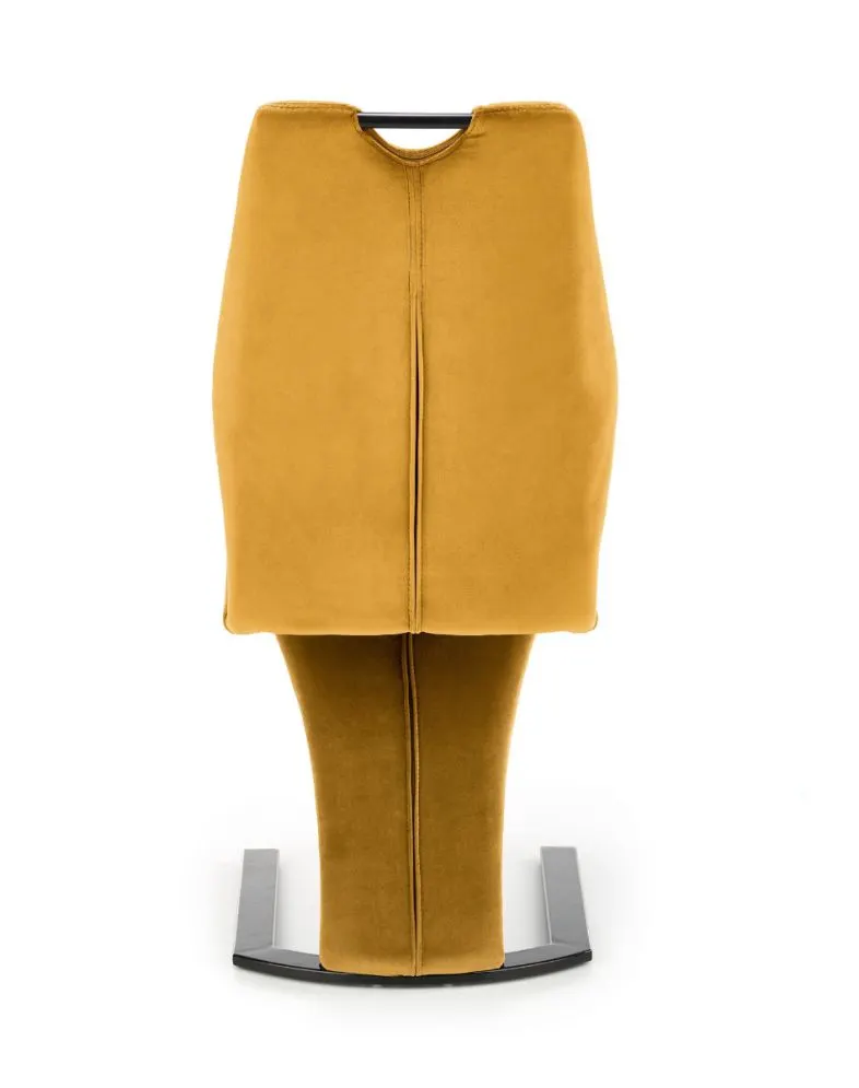 Krzesło tapicerowane K442 VELVET musztardowe pikowane welurowe | MIRAT.