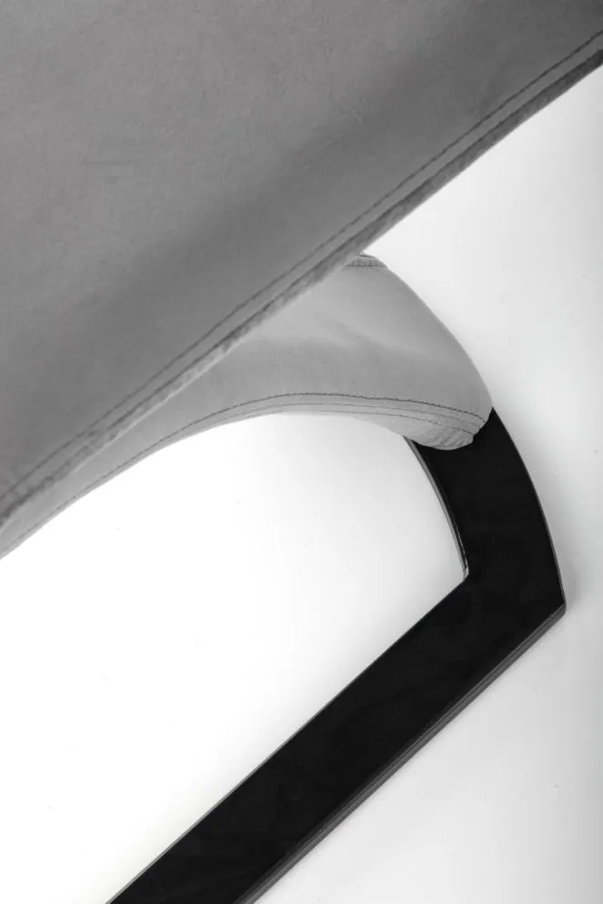 Krzesło K442 VELVET szare na jednej nodze w stylu loft | MIRAT.