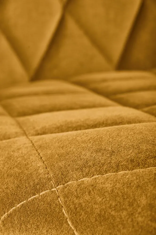 Krzesło tapicerowane K450 VELVET musztardowe pikowane do jadalni | MIRAT. styl GLAMOUR, LOFT
