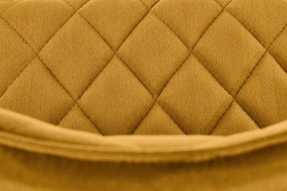 Krzesło tapicerowane K450 VELVET musztardowe pikowane do jadalni | MIRAT. styl GLAMOUR, LOFT