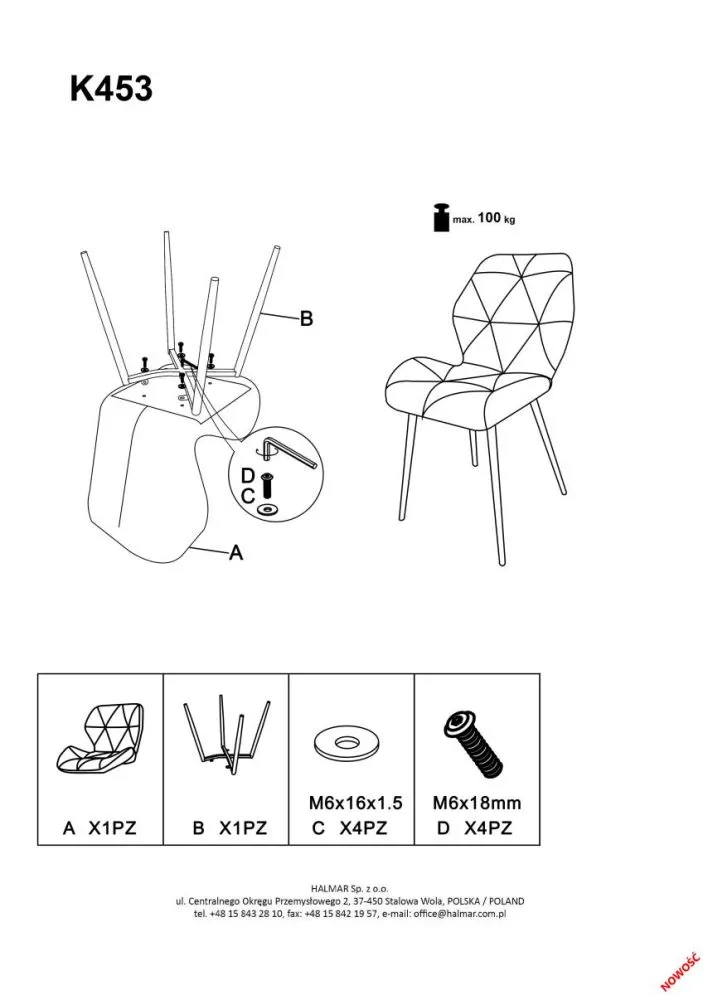 Krzesło tapicerowane K453 VELVET musztardowe welurowe | MIRAT. styl GLAMOUR, LOFT