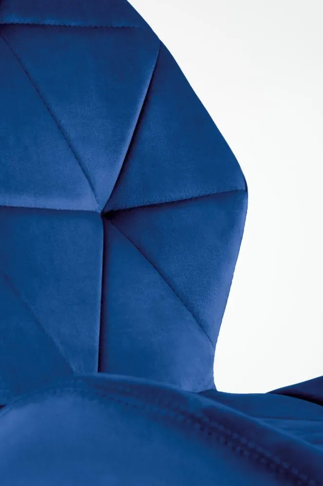 Krzesło tapicerowane K453 VELVET granatowe z przeszyciami do salonu | MIRAT. styl GLAMOUR, LOFT