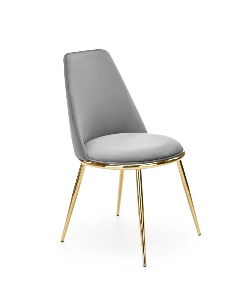 Krzesło tapicerowane K460 VELVET szare w stylu glamour | MIRAT. styl GLAMOUR