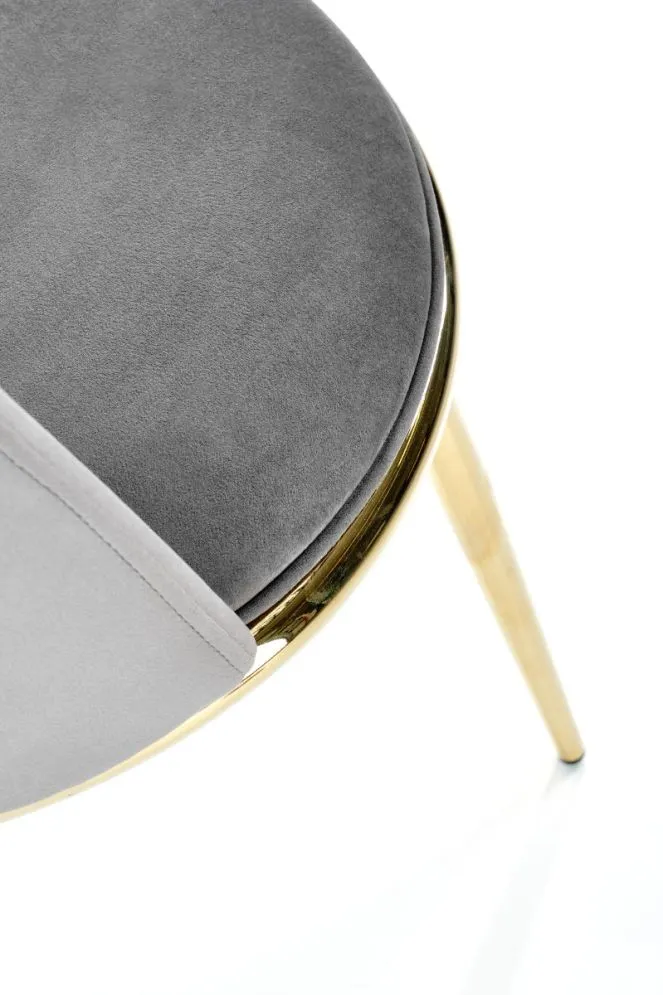 Krzesło tapicerowane K460 VELVET szare w stylu glamour | MIRAT. styl GLAMOUR