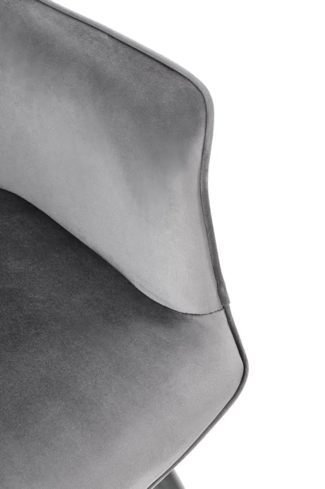 Krzesło tapicerowane K468 VELVET szare z przeszyciami na oparciu | MIRAT. w stylu GLAMOUR kolekcja